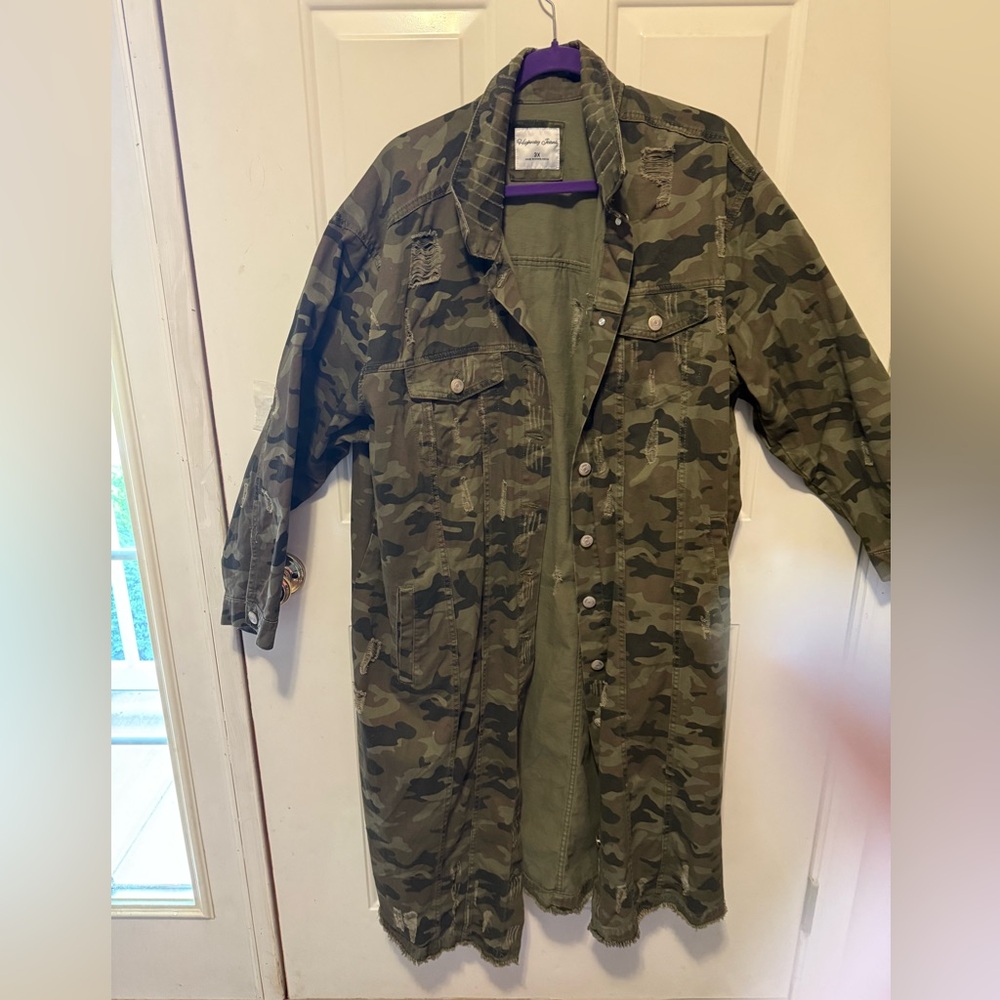 Plus size 3X Highway Jeans camouflage full length Jacket